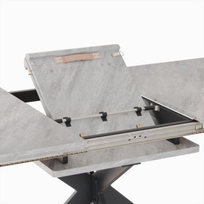 Streamdale Extendable Dining Table and Armless Chair Set for 6-8 (62.4" - 78.15" Table)