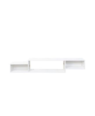 Streamdale 65.35in Wall Mounted Floating TV Stand with 20 Color LEDs and Charging Station