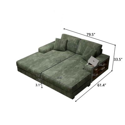 Streamdale Cozy Corduroy Sleeper Sofa Oversized, Modern Double Lounge