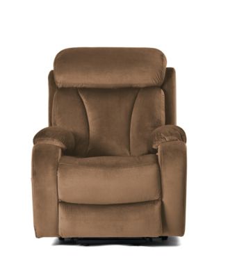 Streamdale 1 Pc. Brown Cashmere Upholstered Anti-Skid Remote-Controlled Power Lift Infinite Recline Sofa Chair