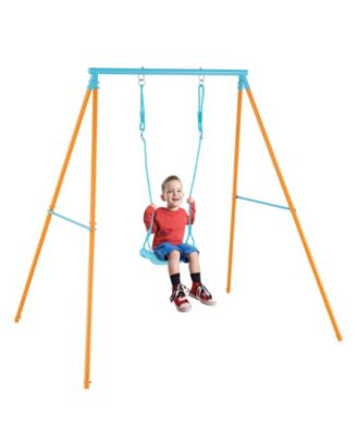 Outdoor Heavy Duty Metal Toddler Swing Set with Stand