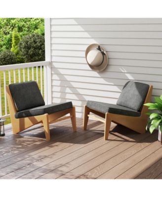 2-Pack Outdoor Patio Cushion Set with Removable Covers