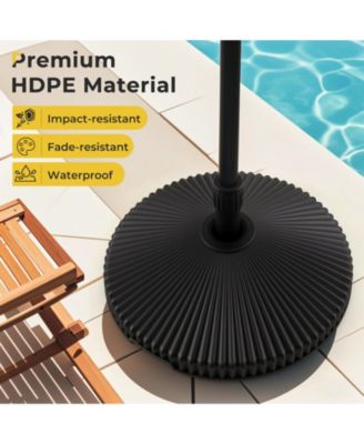 Water and Sand Filled Outdoor Umbrella Stand with Shell Texture and 3 Coupler Sizes