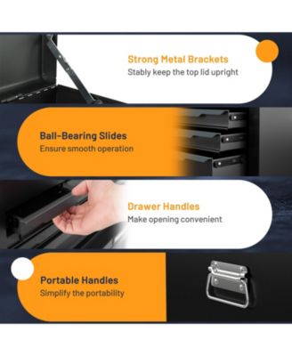 24 Inch Tool Chest Case with 6 Drawers and Top Storage for Garage Repair Shop &amp; Warehouse