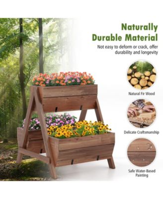 Freestanding Vertical Raised Garden bed with 3 Wooden Planter Boxes