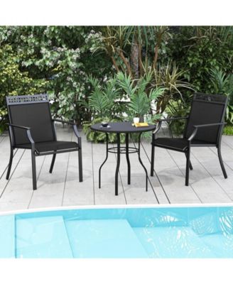 Patio Chairs Set of 2 with All Weather Breathable Fabric