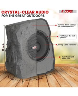 Rock Speaker Outdoor Waterproof Bluetooth Garden Speakers Solar & USB Charging RGB Colors for Patio Pool & Home