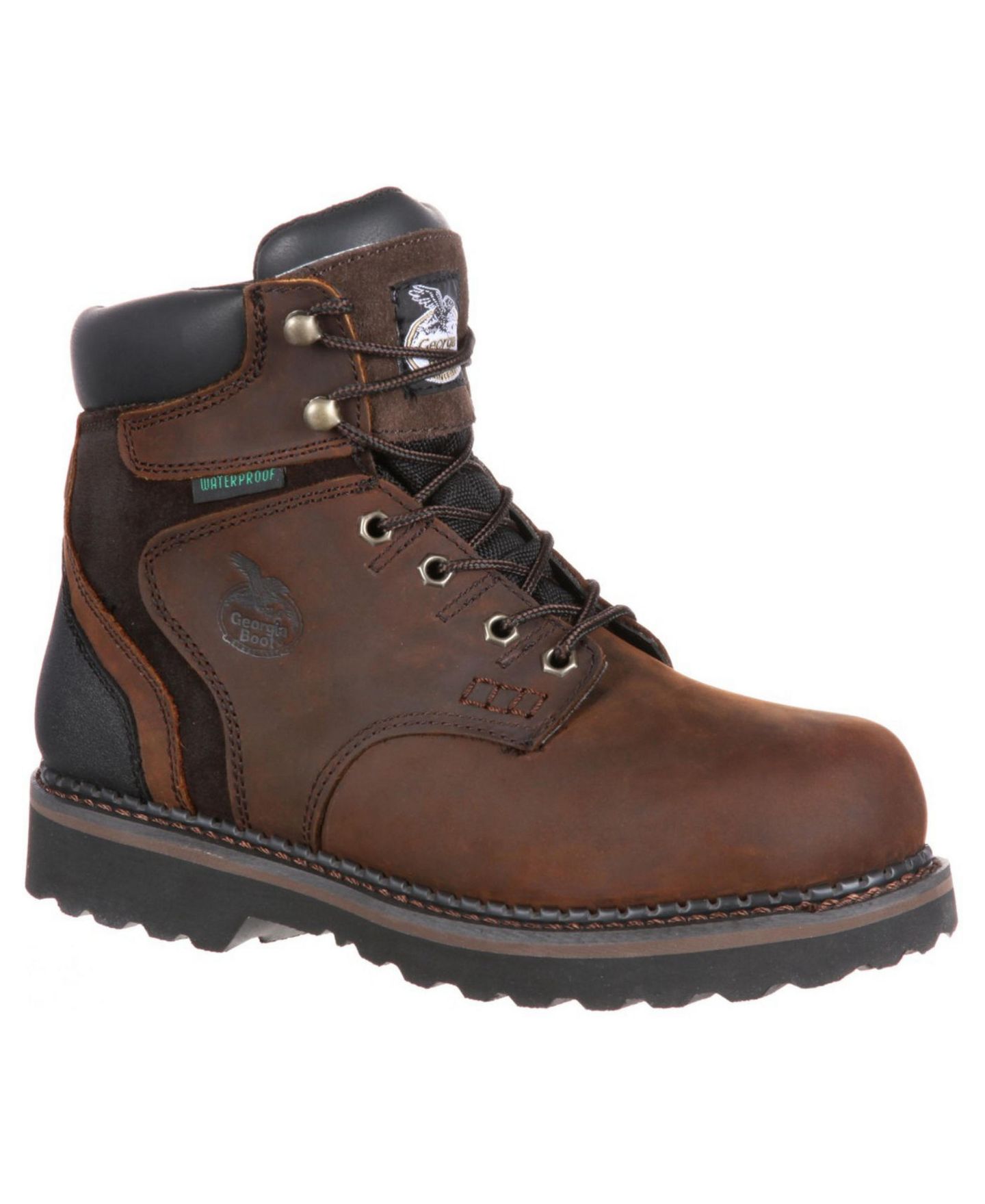 Мужские ботинки GEORGIA BOOT Brookville Waterproof 6" Work Boot, цвет: Тёмный коричневый — фото 1