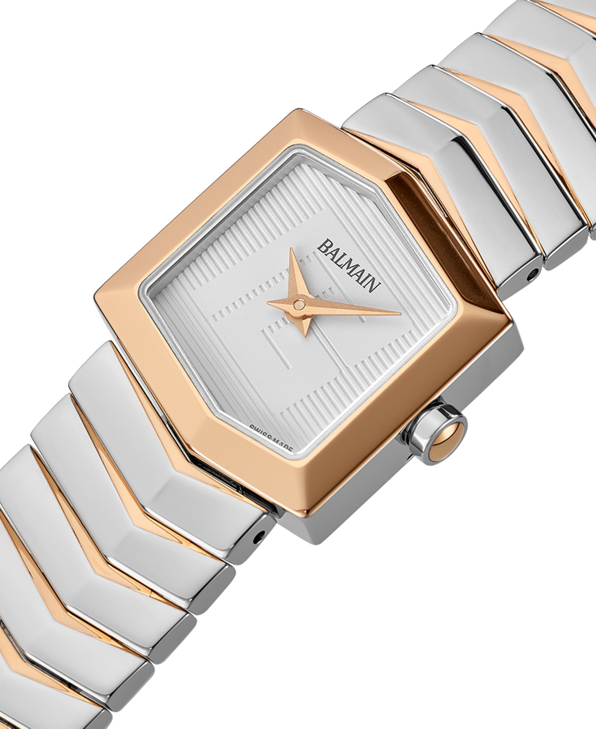 Balmain Women's Swiss Teffetas Two-tone Stainless Steel Bracelet Watch 35mm In White