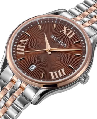 Men's Swiss Beleganza Two-Tone Stainless Steel Bracelet Watch 40mm