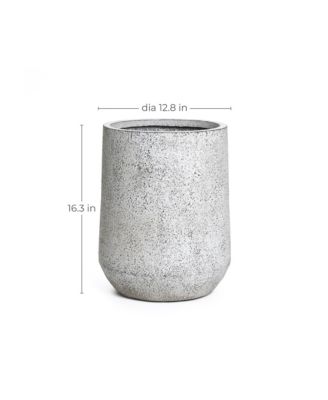 Indoor and Outdoor Speckled Round Tapered 16-Inch Tall MgO Planter