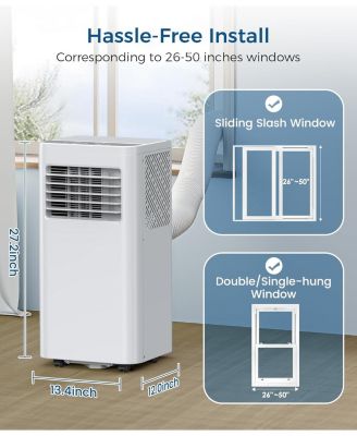 10000 BTU, 3-in-1 Portable AC with Sleep Mode, RC, LED Display, 24H Timer, Cools Up to 450 Sq. Ft., Window Kit, Air Conditioner