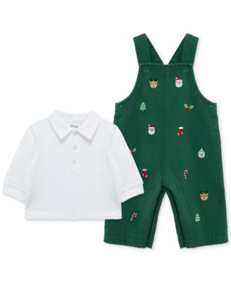 Little Me - Baby Boys Merry Cotton Top & Overall, 2 Piece Set
