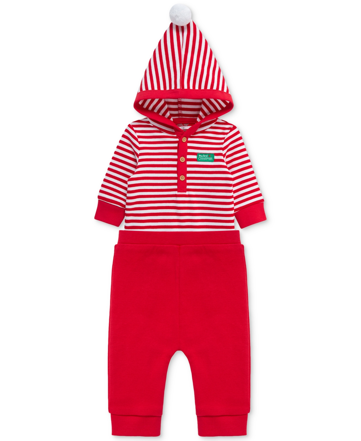 Little Me Baby Boys Cotton Santa Bodysuit & Pants, 2 Piece Set