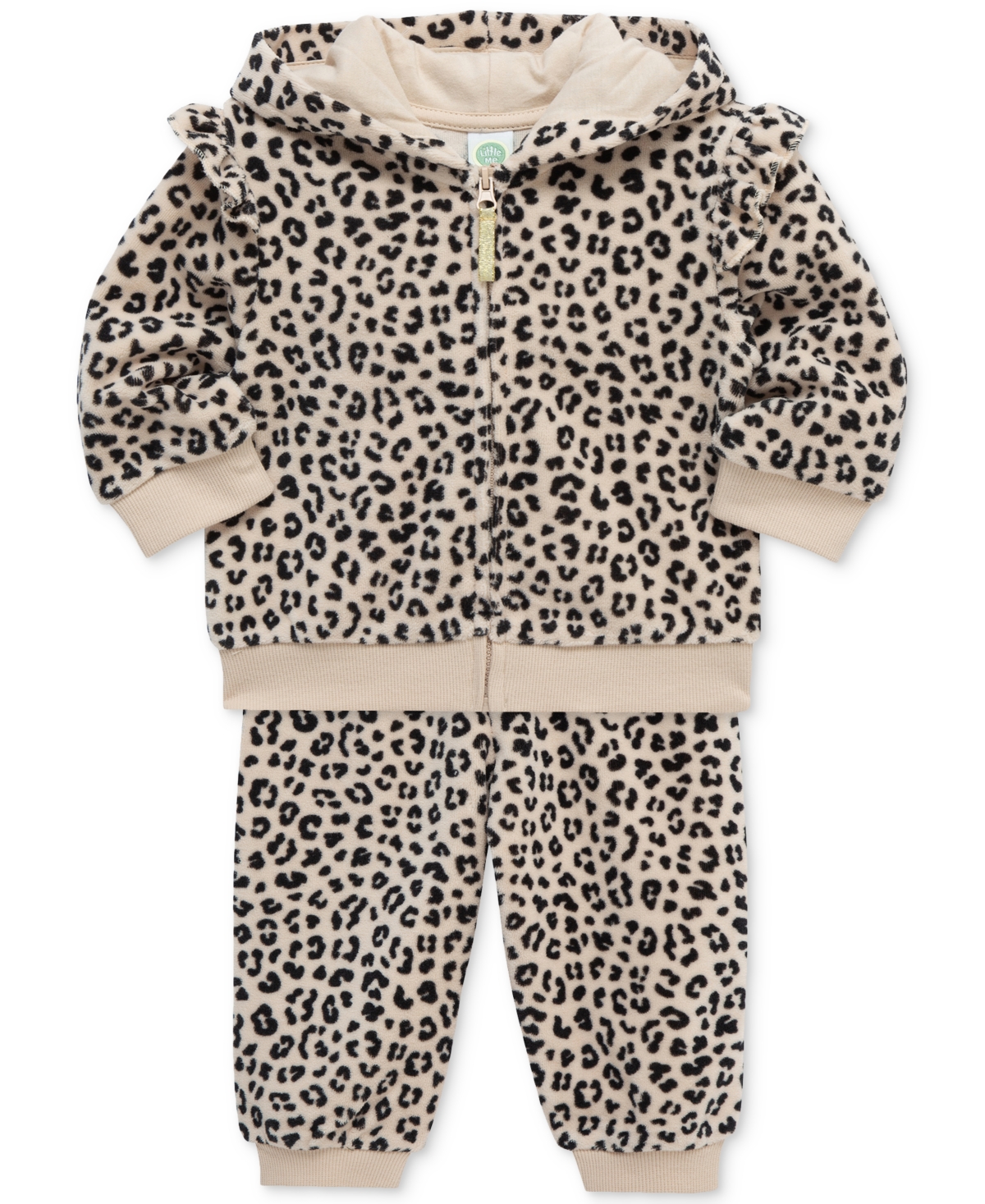 Little Me Baby Girls Zip-Up Leopard Hoodie & Pants, 2 Piece Set