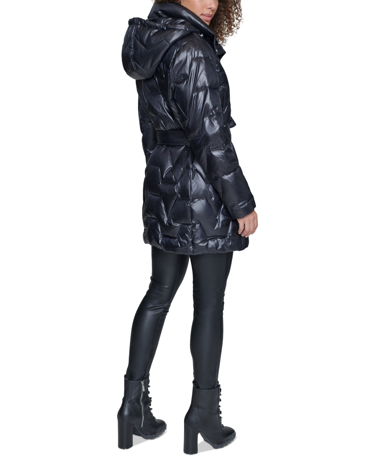 Karl Lagerfeld Paris Cocoon Water Resistant Down & Polyester Fill Puffer Jacket In Black