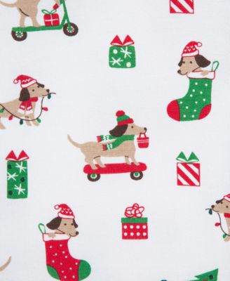 Baby Puppy-Print Holiday Pajama Top & Pants, 2 Piece Set