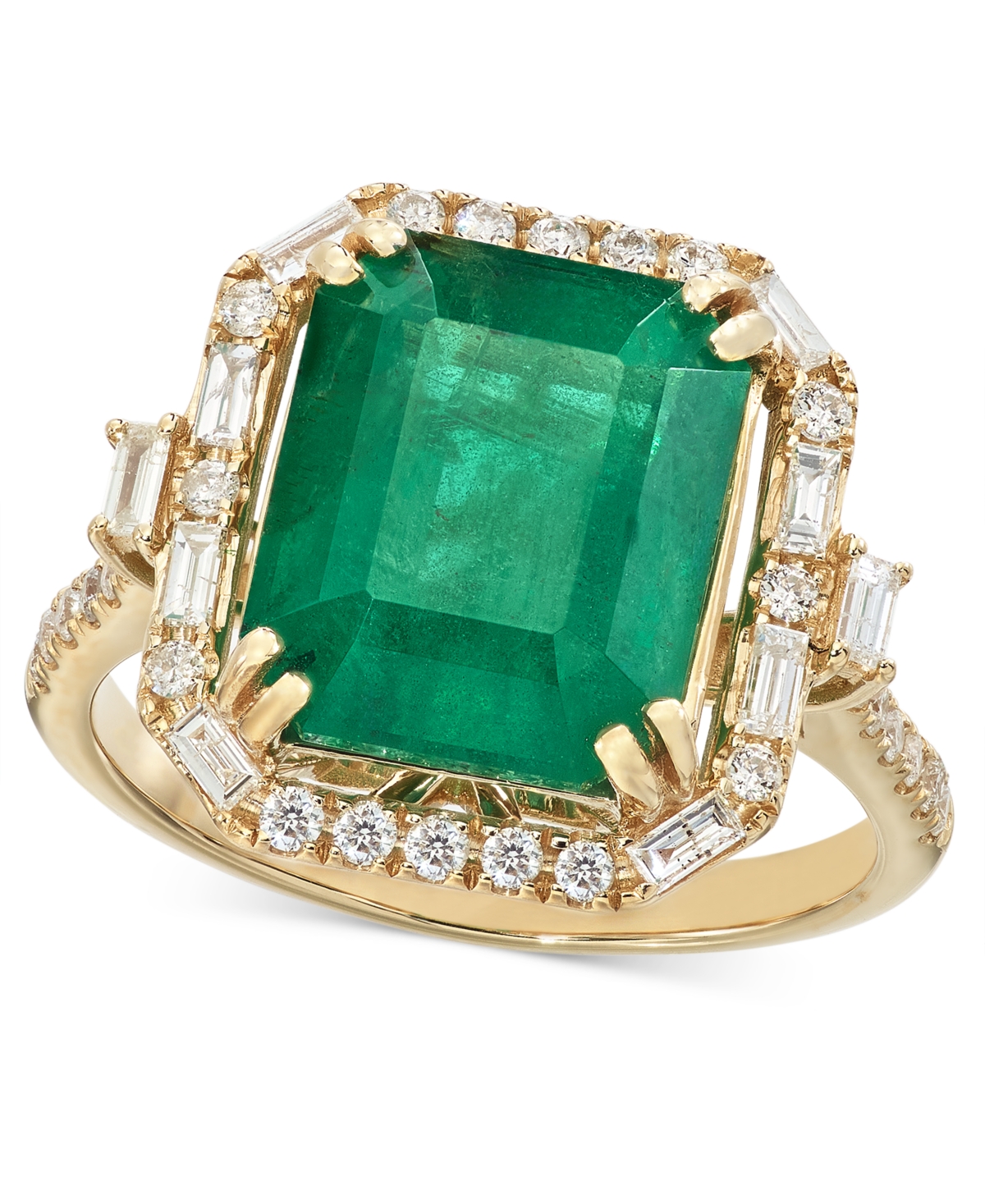 Effy Emerald (5-1/2 ct. t.w.) & Diamond (1/2 Statement Ring 14k Gold or White