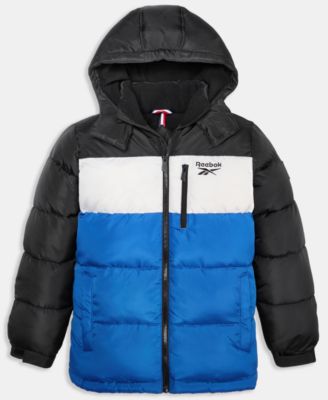 Big Boys' Color Blocked Long Sleeve Puffer Jacket