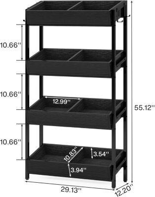 Wood Fruit and Vegetable Basket Stand Rack for Kitchen, Store, Supremarket