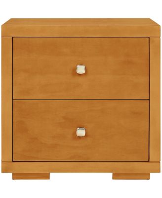 Wooden 2-Drawer Nightstand – Solid and Composite Wood Construction