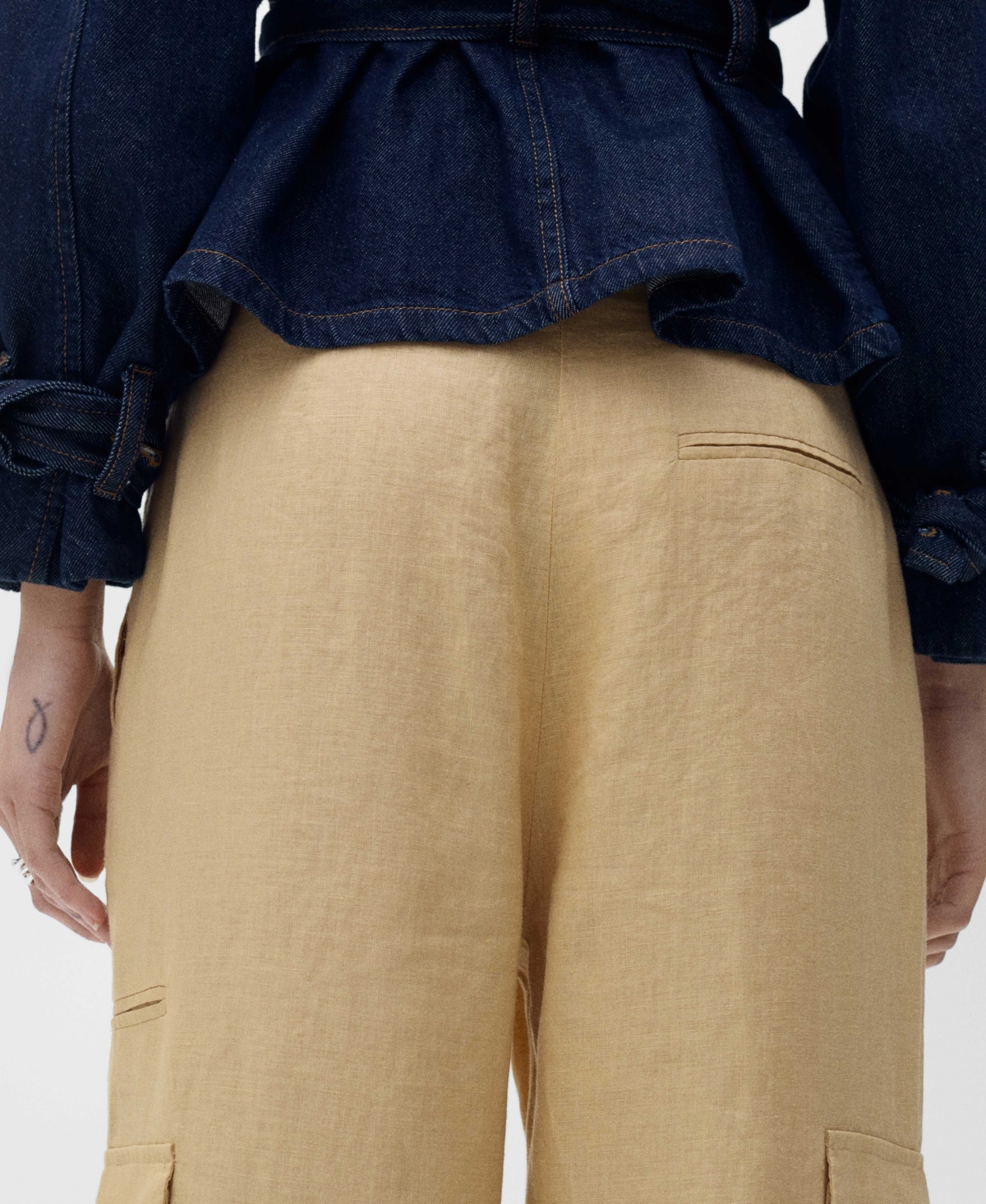Mango Linen Cargo Pants