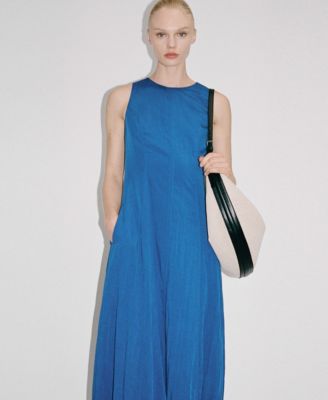 Women's Puffed Hem Midi Dress