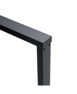 1Pc MDF & Metal Legs, Fishbone Textured Top, Retro Style Rectangular Dining Table