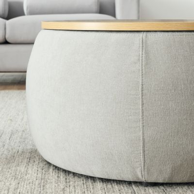 Multifunctional Ottoman with Seat (Grey, 25" x 25)