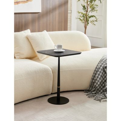 Streamdale Square Side Table – 1 Pc, MDF & Metal, Minimalist Design, Waterproof Surface, Compact Accent Table for Living Room or Lounge