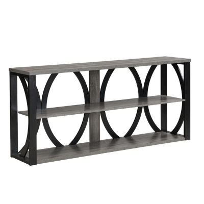 70.87" Entryway Table with Storage Industrial Console Table
