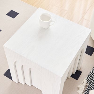 15.74" Square Side Table Small Coffee Table Accent Table Bedside Table for Living Room Bedroom