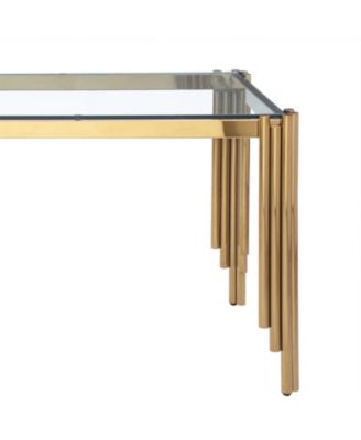 65"inch  Glass Rectangle Dining Table with Gold Legs