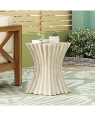 Streamdale Outdoor Side Table, Wave Design End Table, Black