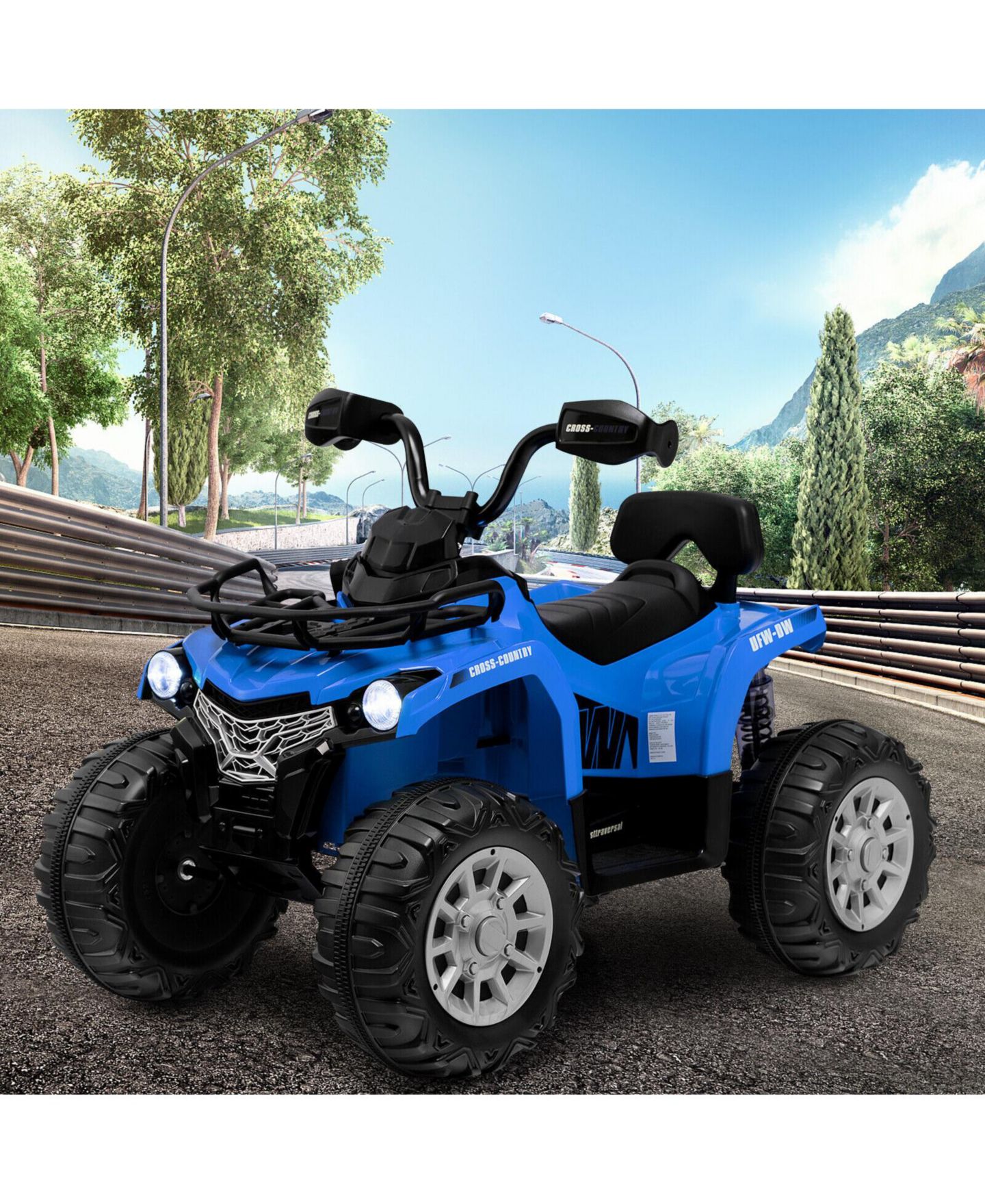 Детская игрушка GOUUN Ride-On 4 Wheeler ATV with LED Headlights and MP3, 66 lbs Capacity, Ages 3-8, цвет: Синий — фото 9