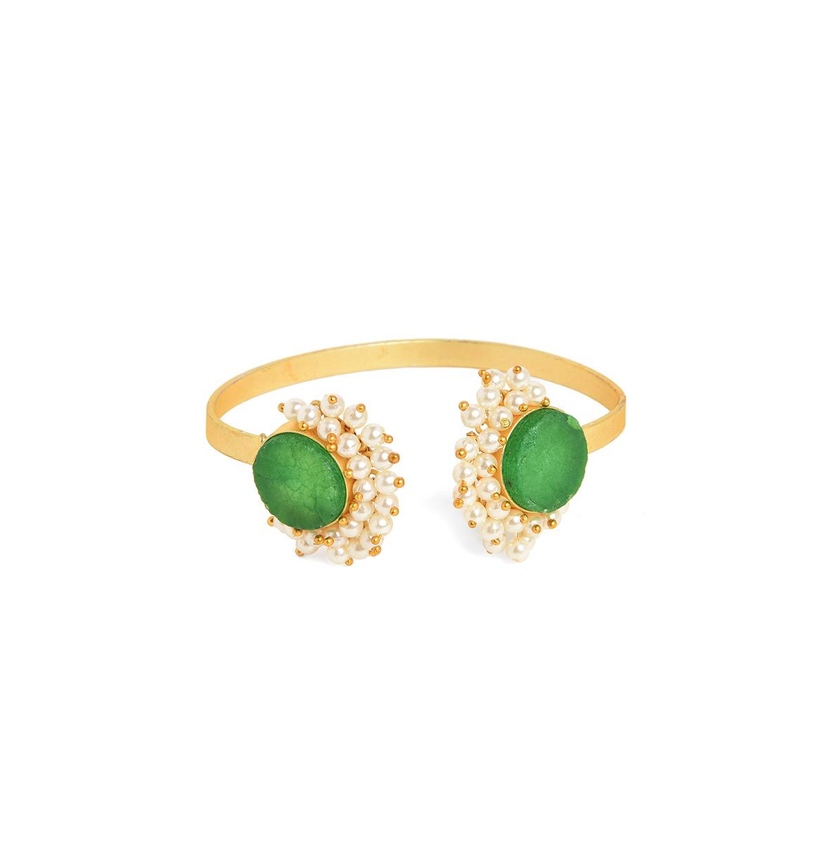Women's Cluster Stone Cuff Bracelet - Grreen