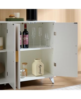 Streamdale Modern 4-Door Buffet Cabinet with Removable Shelves