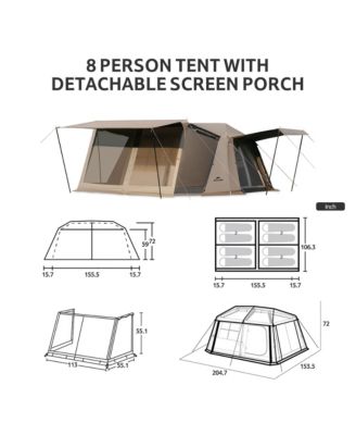 Village Camping Tent,4/6/8 Person Tents for Camping, 60S Easy Setup Instant Tent for Family Camping, Car Camping