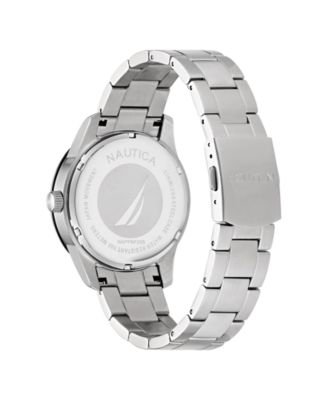 Men's Analog Silver-Tone Stainless Steel Watch Set, 43mm