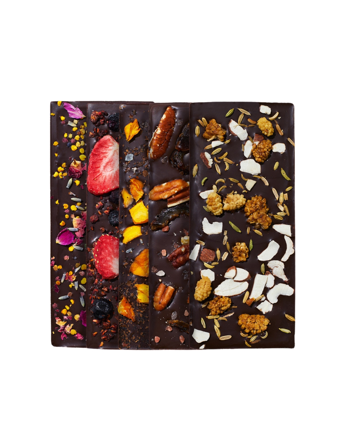 Spring & Mulberry Embellished Collection Date-sweetened Dark Chocolate Bar Gift Set, 5-pack