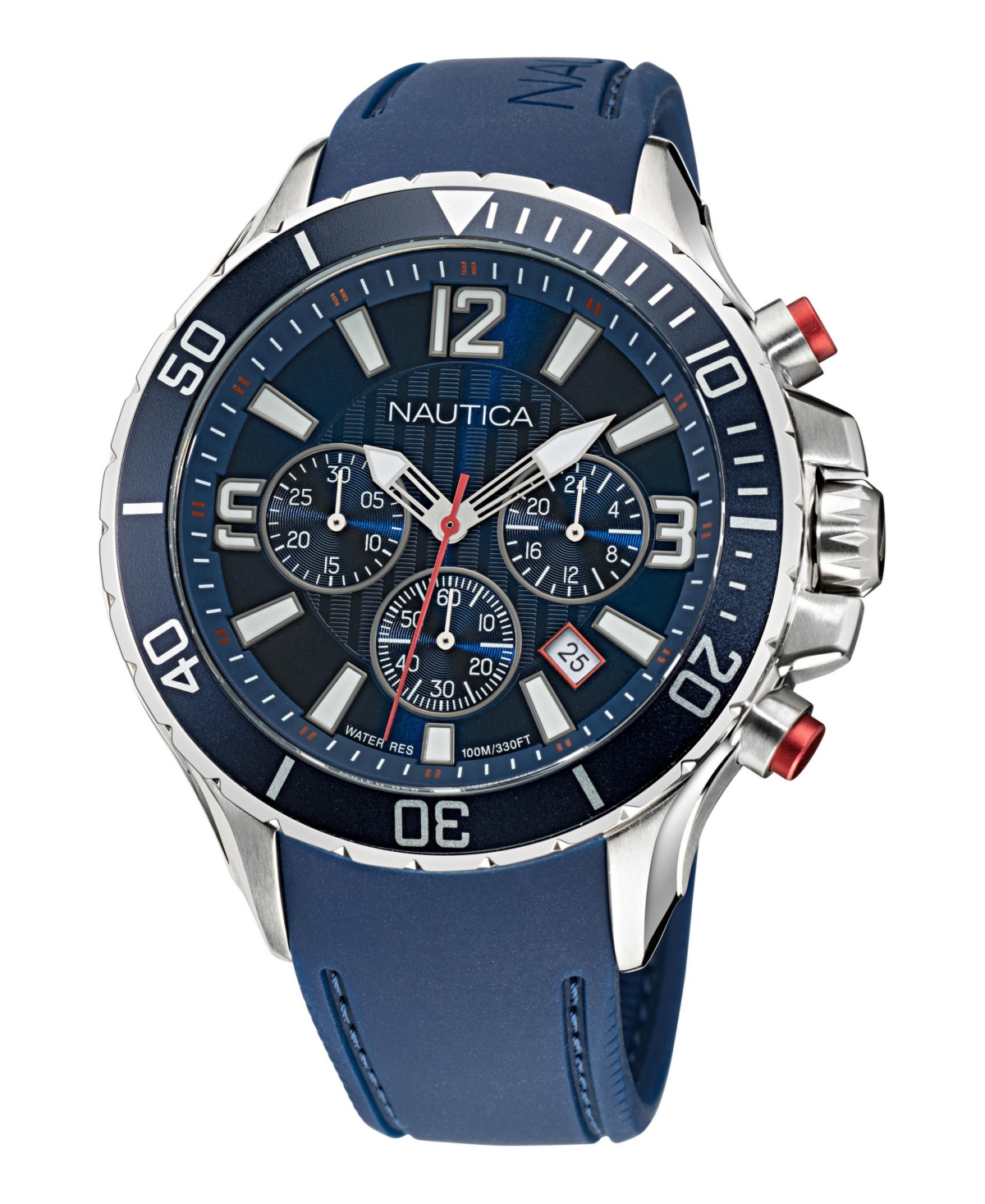 Men's Analog Blue Silicone Watch, 49mm - Blue