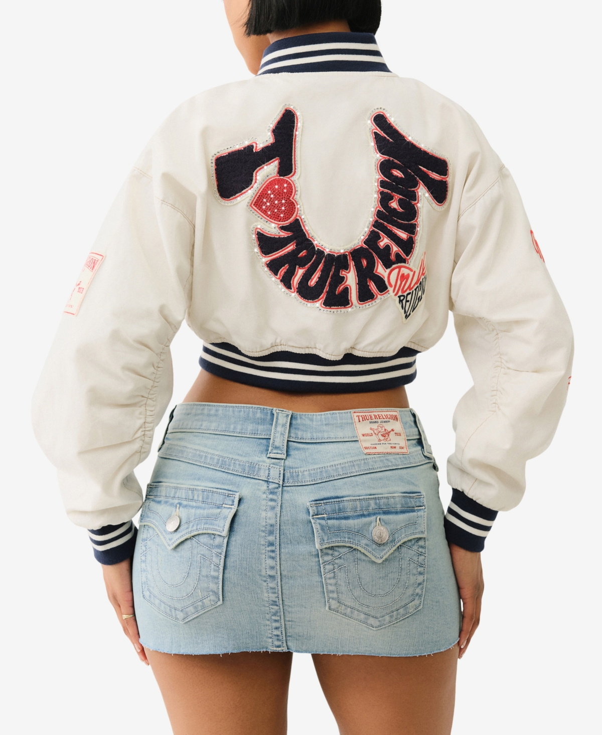 Shop True Religion Women's Varsity Bomber Collar Jacket