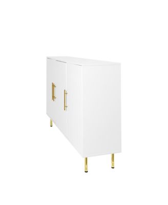 Streamdale 3-Door Sideboard with Gold Handles (White), 55.12" W