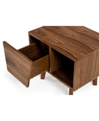 Mid Century Nightstand with One Drawer and One Shelf