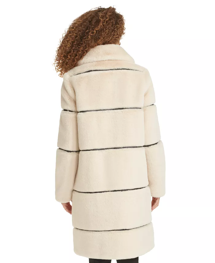Women's Faux-Leather Trim Faux-Fur Coat - thumbnail 10
