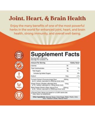 Turmeric Curcumin Gummies |  Immune Booster Turmeric Gummies | for Joint Support and Advanced Skin Care | Peach Flavor | 60ct