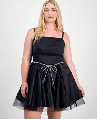 Trendy Plus Size Bow-Detail Mini Dress