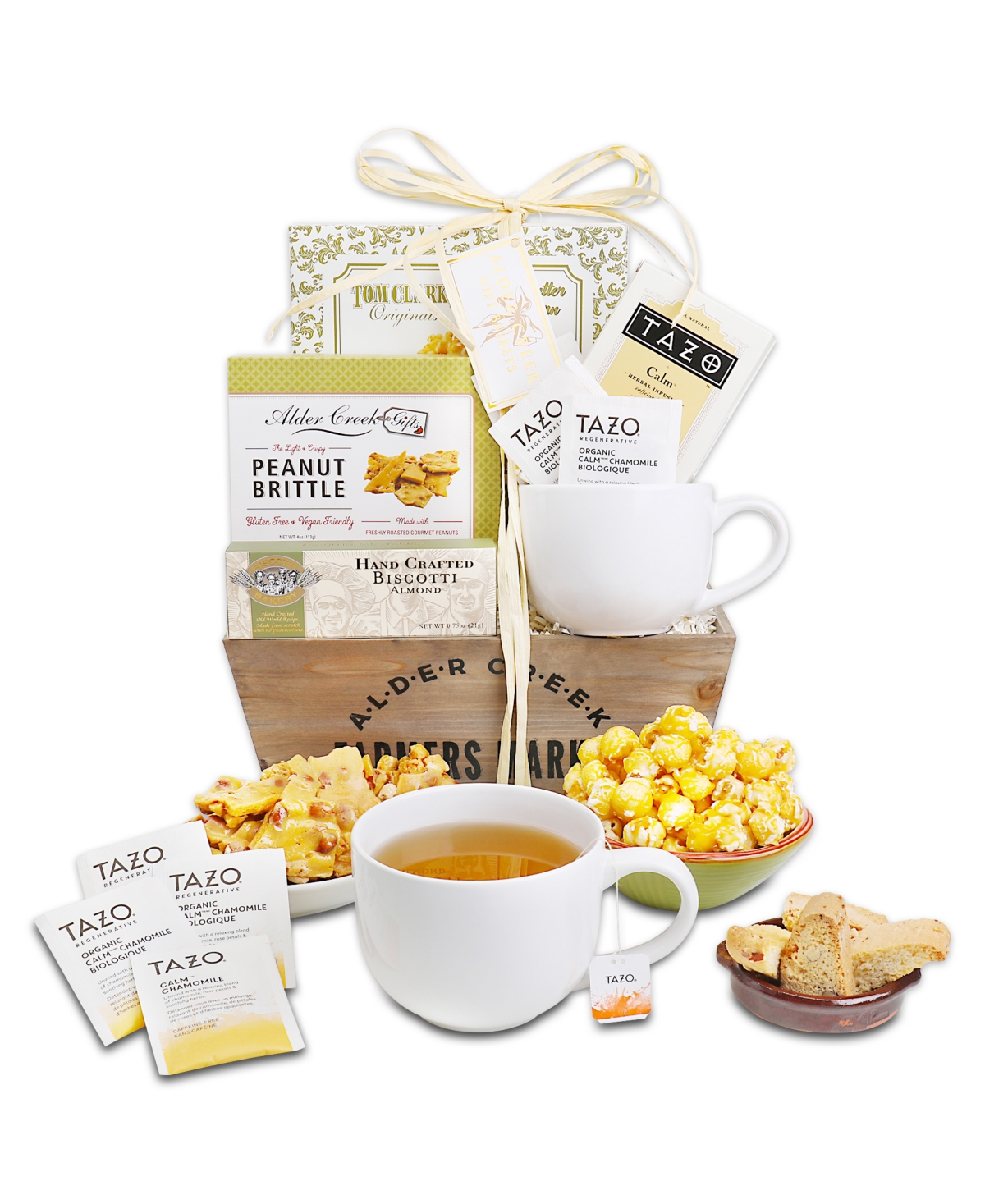 Alder Creek Gift Baskets Serenity Tea Crate, 6 Pieces