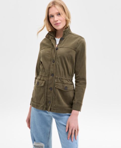 Женские куртки Lucky Brand Zipper and Button Cargo Jacket