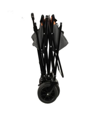 Streamdale 480Lbs Collapsible Wagon with Canopy, 7" All-Terrain Wheels, Orange